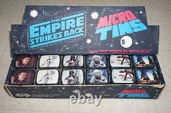 Vintage Star Wars Empire Strikes Back Micro Tins 1980 Avec 72 Tins Display en Magasin