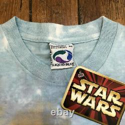 Vintage Star Wars Episode 1 T-shirt Bleu Liquide Tie-dye Taille Homme XL T.n.-o.