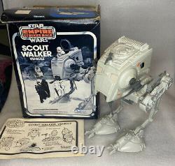 Vintage Star Wars Esb At-st Scout Walker Véhicule Avec La Boîte D'origine