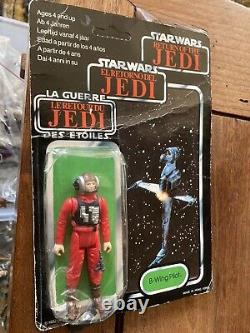 Vintage Star Wars Figure B-wing Pilot Palitoy Tri-logo Carded Moc Non-punched
