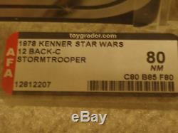 Vintage Star Wars Kenner 1978 Afa 80 Stormtrooper Anh 12 Arrière-m Moc Unp Clr Bub