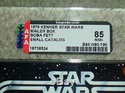 Vintage Star Wars Kenner 1979 Afa 85 Rare Boba Fett Mailer Box Petit Catalogue