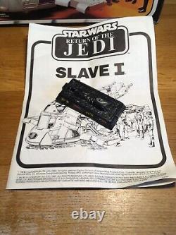 Vintage Star Wars Original 1983 Rotj Kenner Palitoy Boba Fett's Slave 1 Avec Boîte