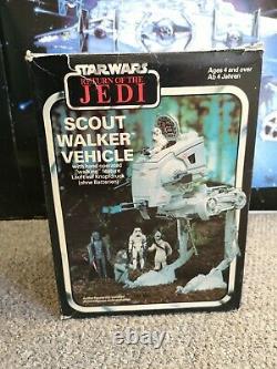 Vintage Star Wars Palitoy At-st Scout Walker 1982 Boîte Originale Et Instructions