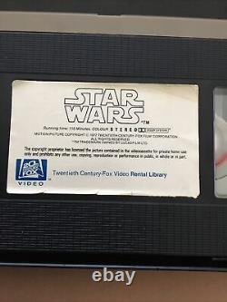 Vintage Star Wars Pre Cert Premier Jamais Sorti Vhs 1982