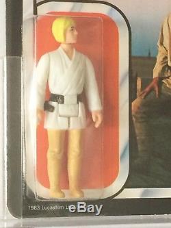 Vintage Star Wars Rotj 45 Retour Luke Skywalker Cheveux Blonds Afa 80+ (80/85/80) Moc