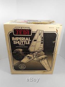 Vintage Star Wars Rotj Véhicule Imperial Shuttle Complet Avec Box Et Décalques Inutilisés