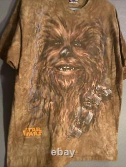 Vtg 1997 Liquid Blue Star Wars Chewbacca All Over Imprimer T-shirt Tee Sz Large L