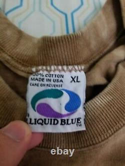 Vtg 90s Star Wars Liquid Blue Chewbacca T-shirt Tie Dye All Over Print Film XL