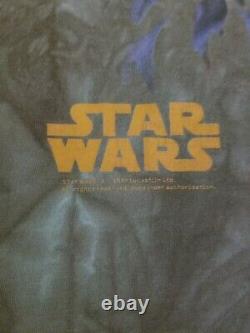 Vtg 90s Star Wars Liquid Blue Chewbacca T-shirt Tie Dye All Over Print Film XL