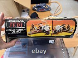 X-Wing Star Wars de ROTJ vintage complet avec boîte et instructions, endommagé au combat