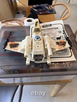 X-Wing Star Wars de ROTJ vintage complet avec boîte et instructions, endommagé au combat